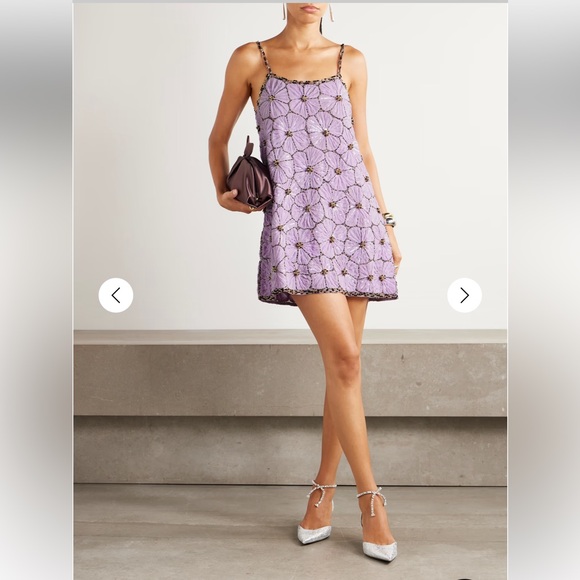 La DoubleJ Sedgewick embellished crepe mini dress - Purple - Picture 2 of 5